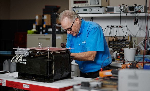 man working on machine